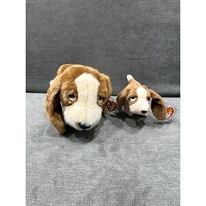 Matching TY Beanie Buddy & Beanie Baby Tracker the Basset Hound Dog